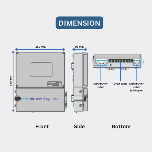 Sp - 22 ODP SOLID ADP-110B16F Outdoor Fiber Distribution Box - 16 Port Separate Compartments with M-Style Splitter